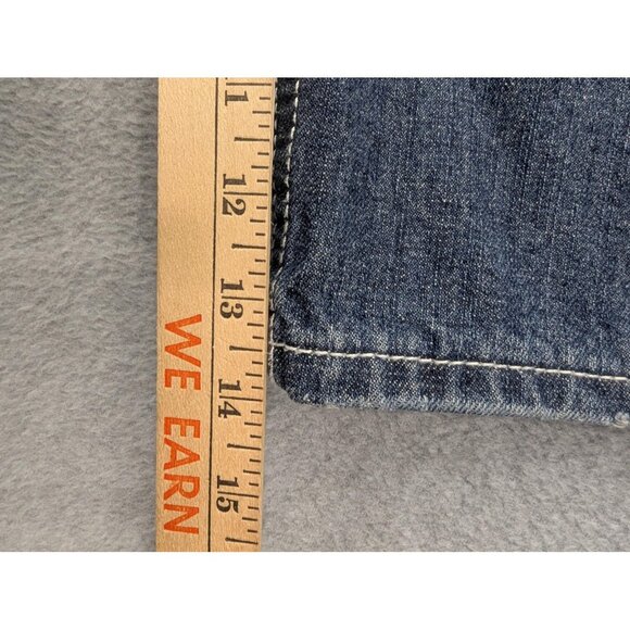 Member's Property Denim Shorts Mens 38 Blue Distressed Jean Zip Fly Casual - Picture 7 of 15